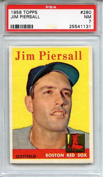 1958 Topps 280 Jim Piersall PSA NM 7