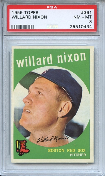 1959 Topps 361 Willard Nixon PSA NM-MT 8