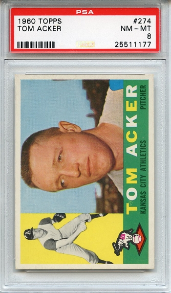 1960 Topps 274 Tom Acker PSA NM-MT 8
