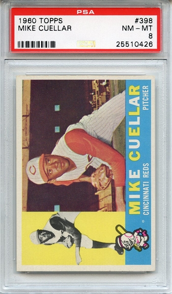 1960 Topps 398 Mike Cuellar PSA NM-MT 8