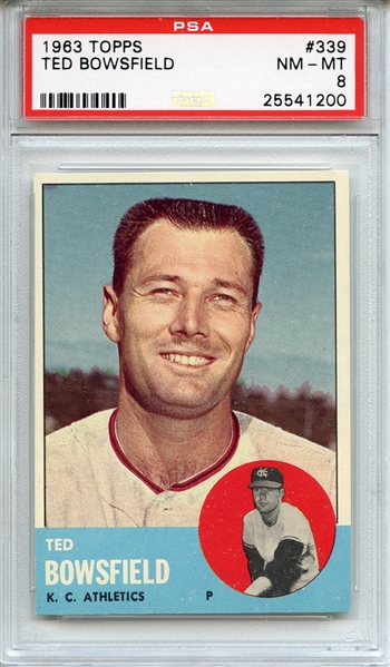 1963 Topps 339 Ted Bowsfield PSA NM-MT 8