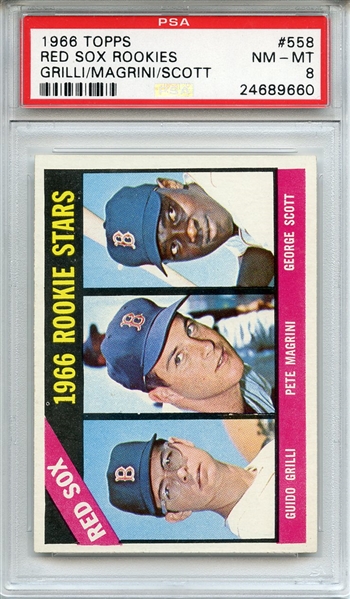 1966 Topps 558 Boston Red Sox Rookies George Scott PSA NM-MT 8
