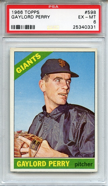 1966 Topps 598 Gaylord Perry PSA EX-MT 6