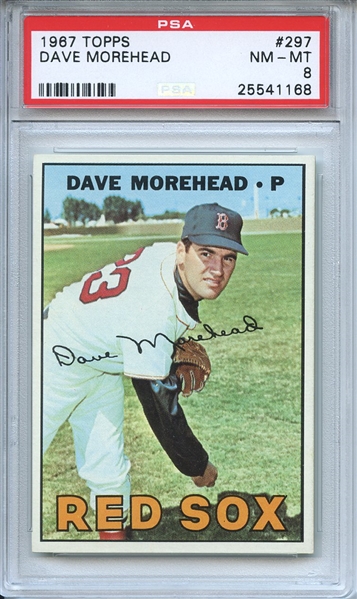 1967 Topps 297 Dave Morehead PSA NM-MT 8