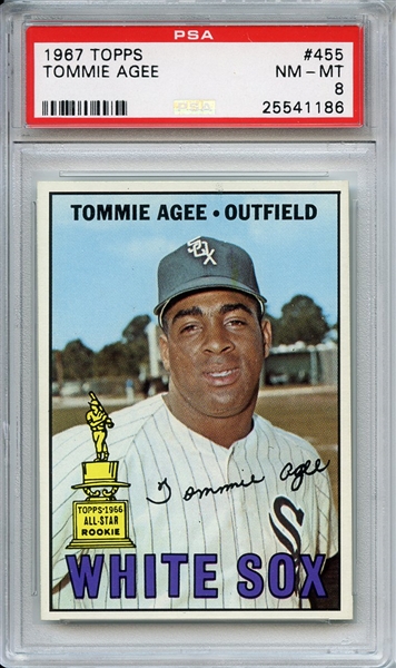1967 Topps 455 Tommie Agee PSA NM-MT 8