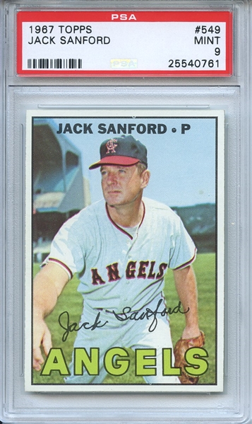 1967 Topps 549 Jack Sanford PSA MINT 9