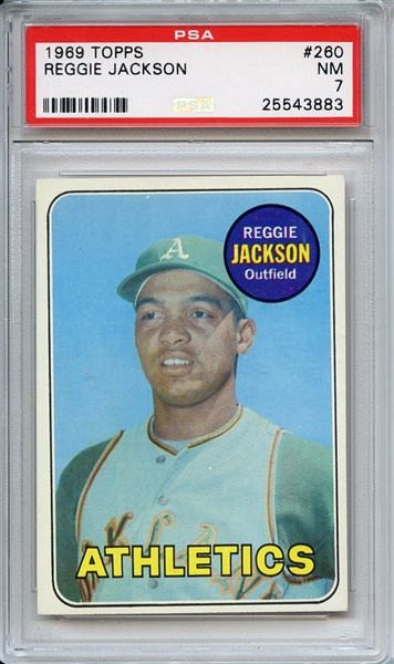 1969 Topps 260 Reggie Jackson RC PSA NM 7