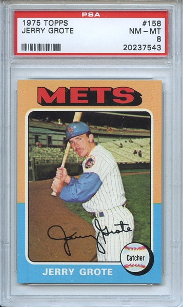 1975 Topps 158 Jerry Grote PSA NM-MT 8