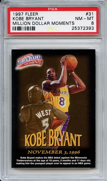 1997 Fleer 31 Kobe Bryant PSA NM-MT 8