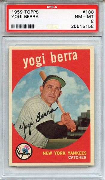 1959 Topps 180 Yogi Berra PSA NM-MT 8