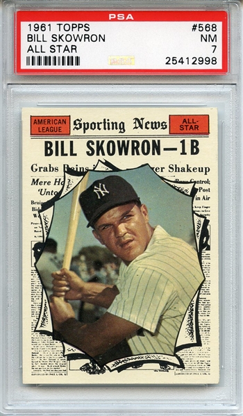 1961 Topps 568 Bill Skowron All Star PSA NM 7