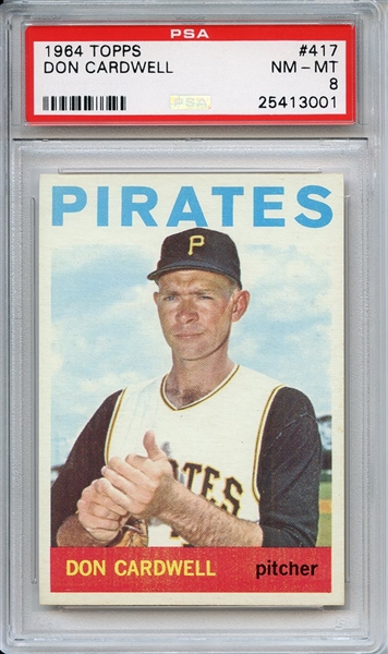 1964 Topps 417 Don Cardwell PSA NM-MT 8