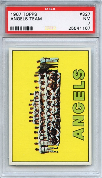 1967 Topps 327 California Angels Team PSA NM 7
