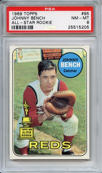 1969 Topps 95 Johnny Bench PSA NM-MT 8