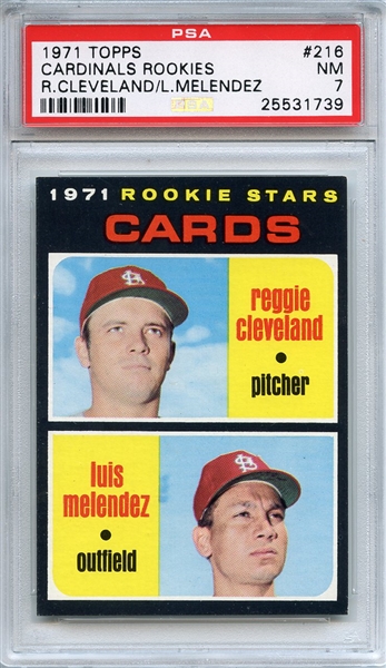 1971 Topps 216 St. Louis Cardinals Rookies PSA NM 7