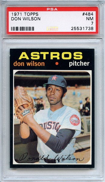 1971 Topps 484 Don Wilson PSA NM 7
