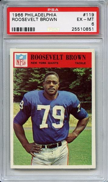 1966 Philadelphia 119 Roosevelt Brown PSA EX-MT 6