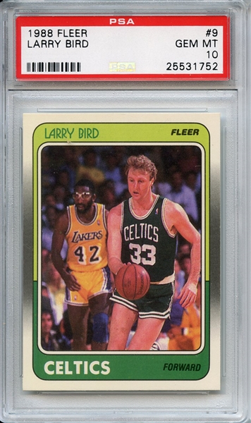1988 Fleer 9 Larry Bird PSA GEM MT 10