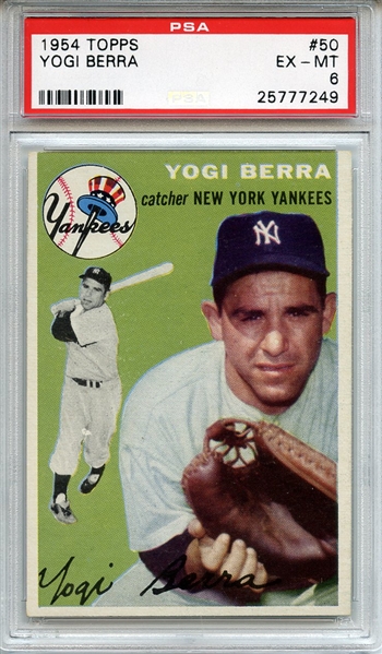 1954 Topps 50 Yogi Berra PSA EX-MT 6