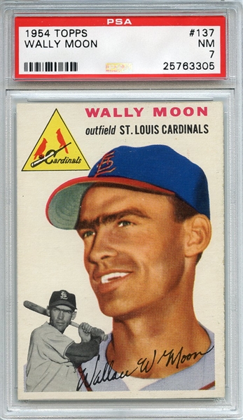 1954 Topps 137 Wally Moon PSA NM 7