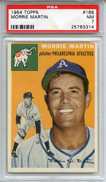 1954 Topps 168 Morrie Martin PSA NM 7