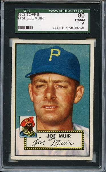 1952 Topps 154 Joe Muir SGC EX/MT 80 / 6
