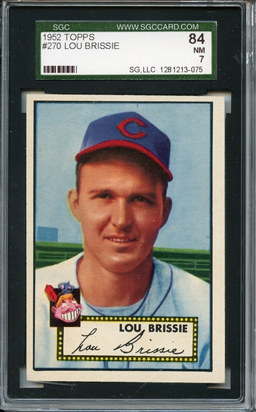 1952 Topps 270 Lou Brissie SGC NM 84 / 7