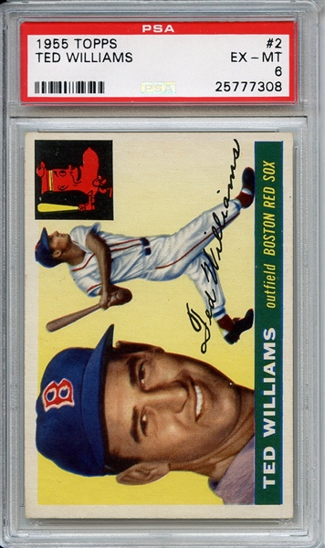 1955 Topps 2 Ted Williams PSA EX-MT 6