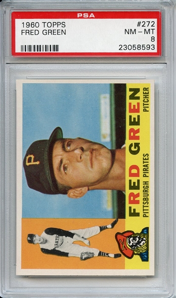 1960 Topps 272 Fred Green PSA NM-MT 8