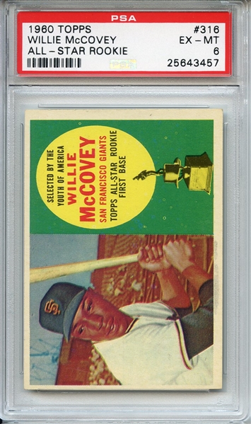 1960 Topps 316 Willie McCovey RC PSA EX-MT 6