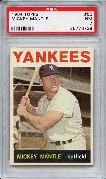 1964 Topps 50 Mickey Mantle PSA NM 7
