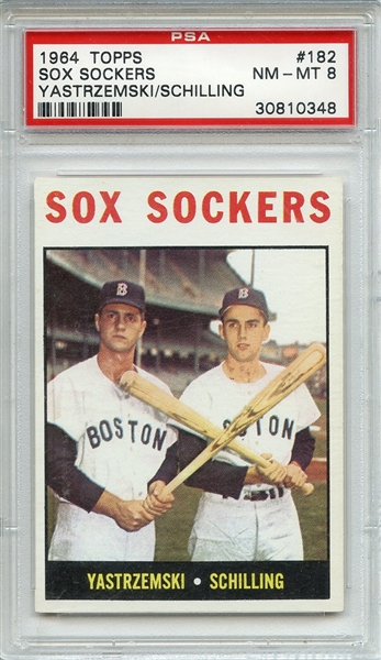 1964 Topps 182 Sox Sockers Yastrzemski PSA NM-MT 8