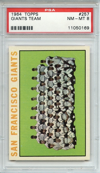 1964 Topps 257 San Francisco Giants Team PSA NM-MT 8