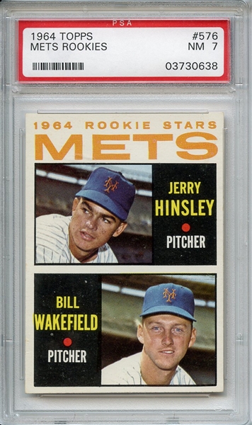 1964 Topps 576 New York Mets Rookies PSA NM 7