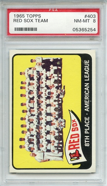 1965 Topps 403 Boston Red Sox Team PSA NM-MT 8