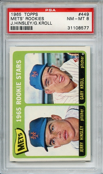 1965 Topps 449 New York Mets Rookies PSA NM-MT 8