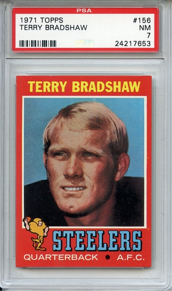 1971 Topps 156 Terry Bradshaw RC PSA NM 7