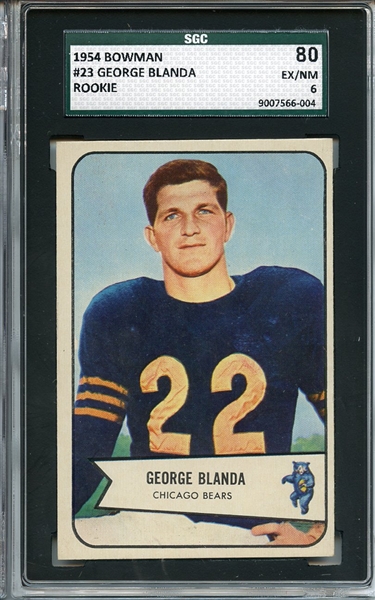 1954 Bowman 23 George Blanda RC SGC EX/MT 80 / 8