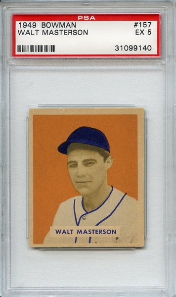 1949 Bowman 157 Walt Masterson PSA EX 5