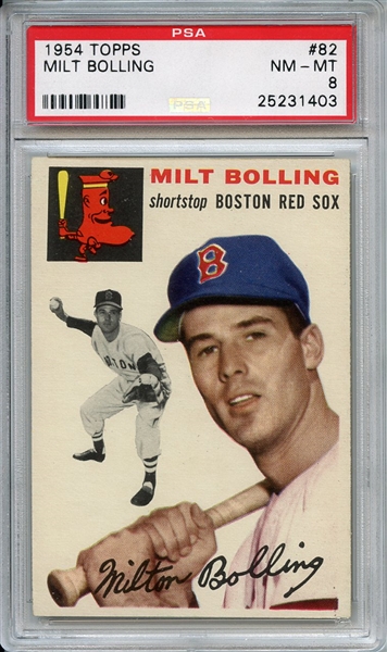 1954 Topps 82 Milt Bolling PSA NM-MT 8