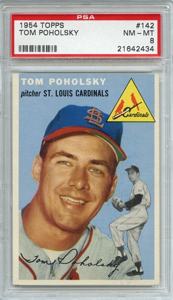 1954 Topps 142 Tom Poholsky PSA NM-MT 8