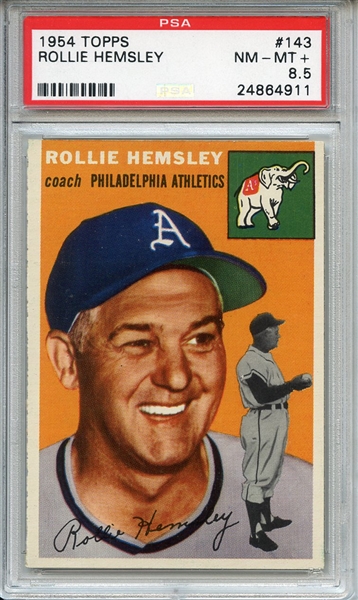 1954 Topps 143 Rollie Hemsley PSA NM-MT+ 8.5