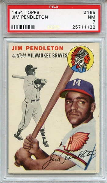 1954 Topps 165 Jim Pendleton PSA NM 7