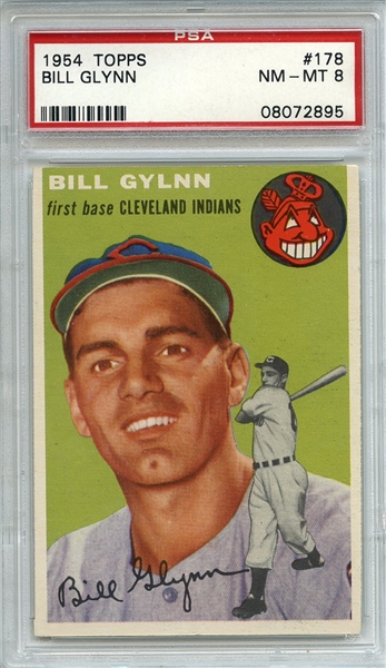 1954 Topps 178 Bill Glynn PSA NM-MT 8