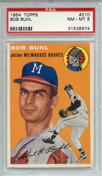 1954 Topps 210 Bob Buhl PSA NM-MT 8