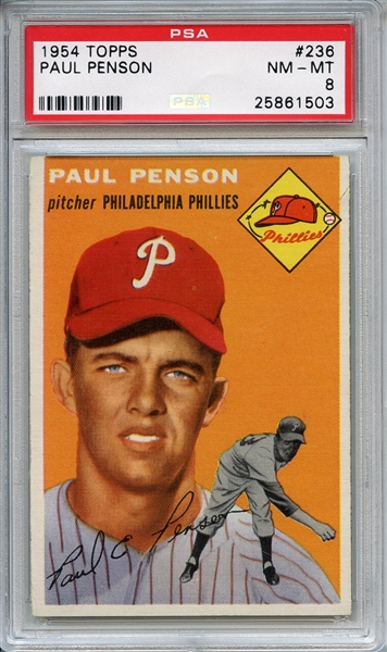 1954 Topps 236 Paul Penson PSA NM-MT 8