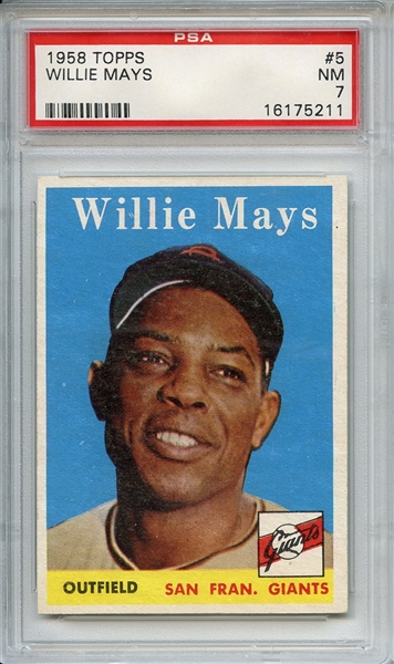 1958 Topps 5 Willie Mays PSA NM 7