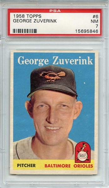1958 Topps 6 George Zuverink PSA NM 7
