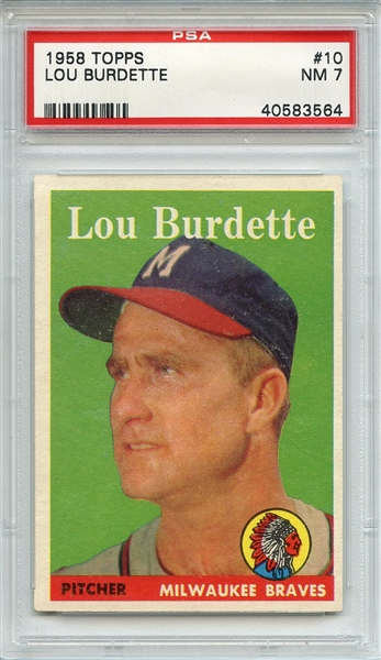 1958 Topps 10 Lou Burdette PSA NM 7