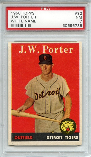 1958 Topps 32 J. W. Porter PSA NM 7